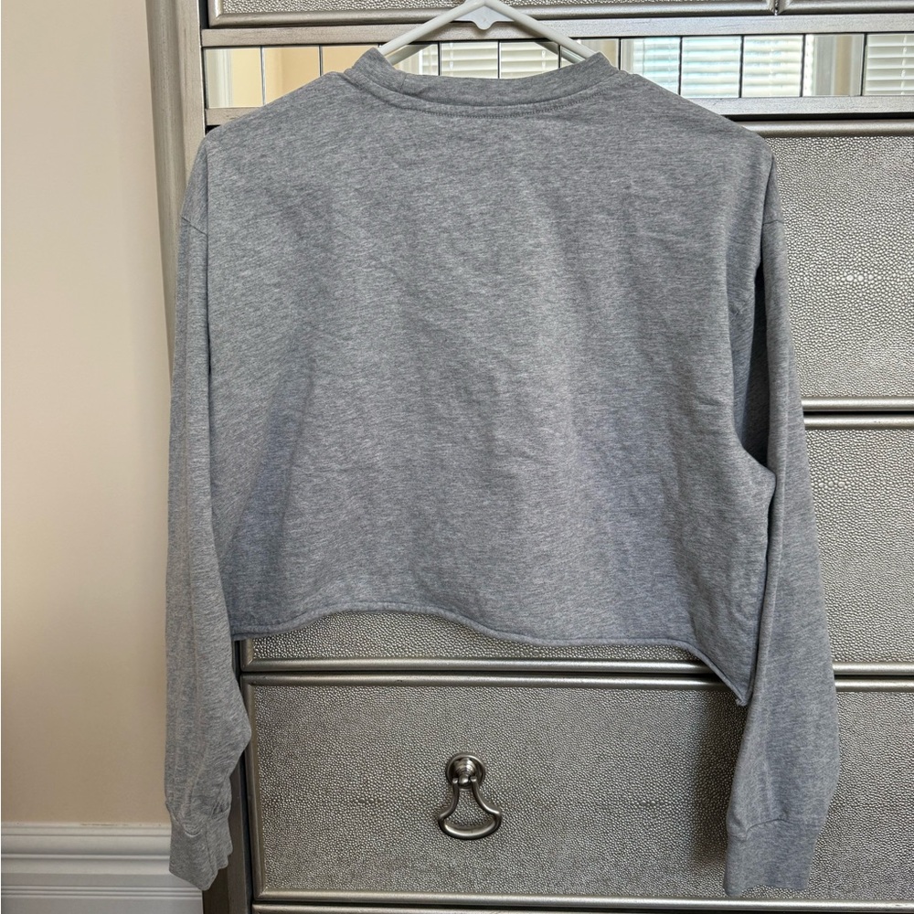 TNA Heather Gray Cropped Longsleeve Top - Picture 3 of 4